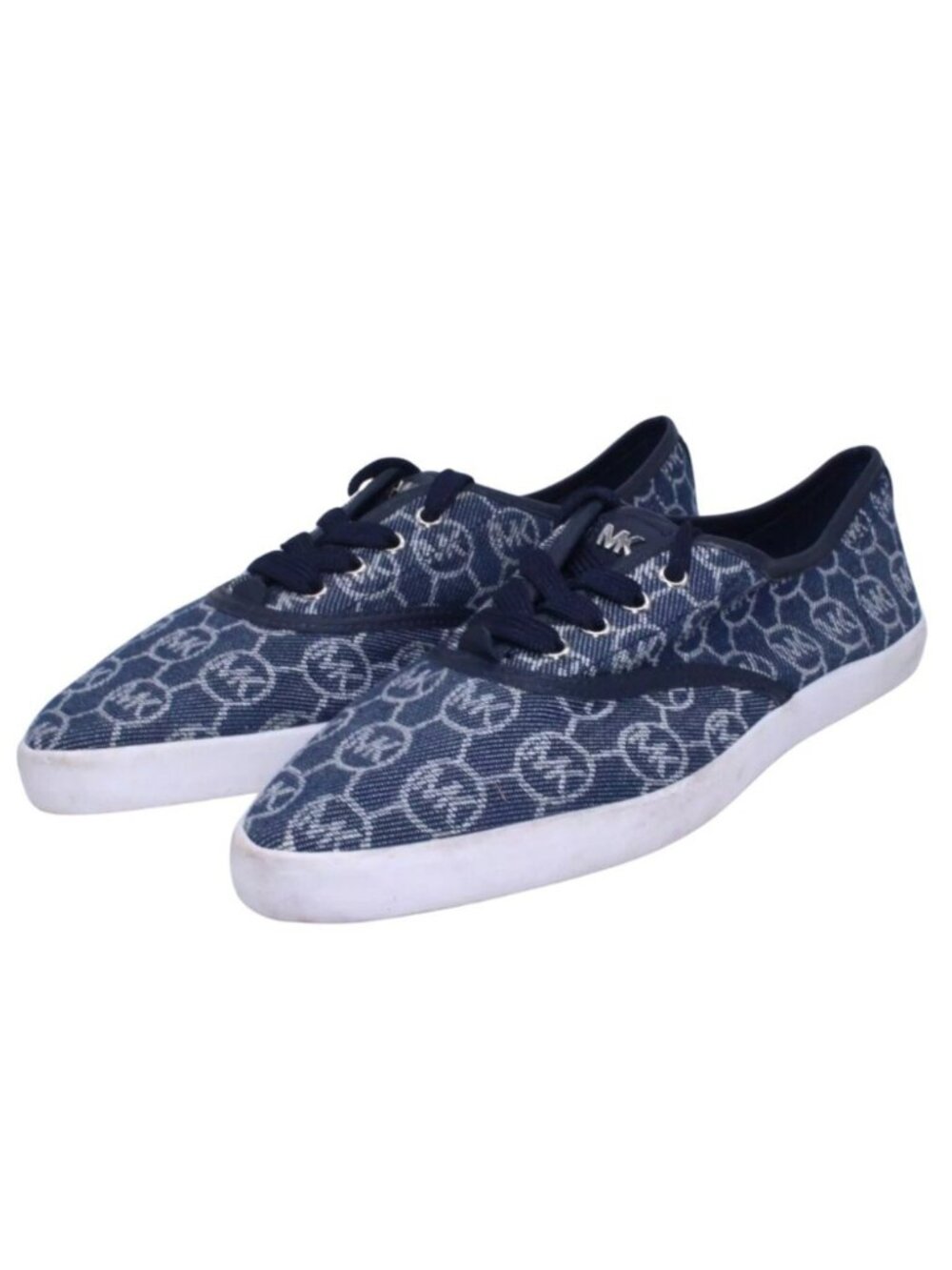 Michael Kors Brennan Women Sneaker , Blue Denim MK Logo Size 6 New Minor Defect